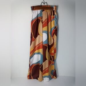 Rachel Zoe Colorful Abstract 70s Print Palazzo Pants